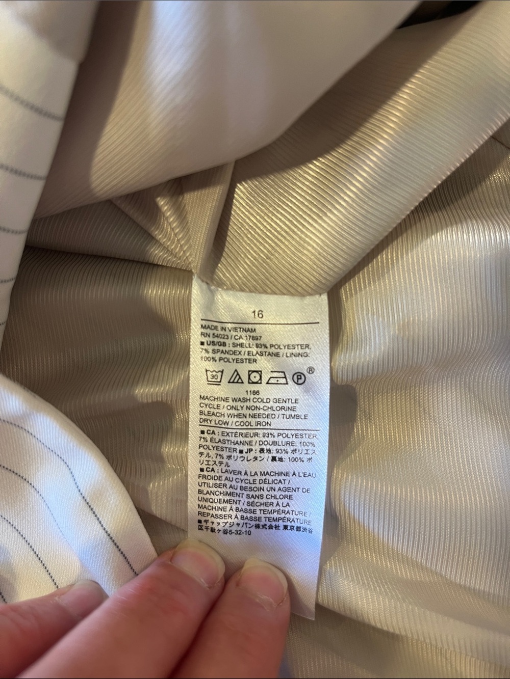 Banana Republic Cream Pinstripe Blazer with Gray Stripes - Picture 4 of 7